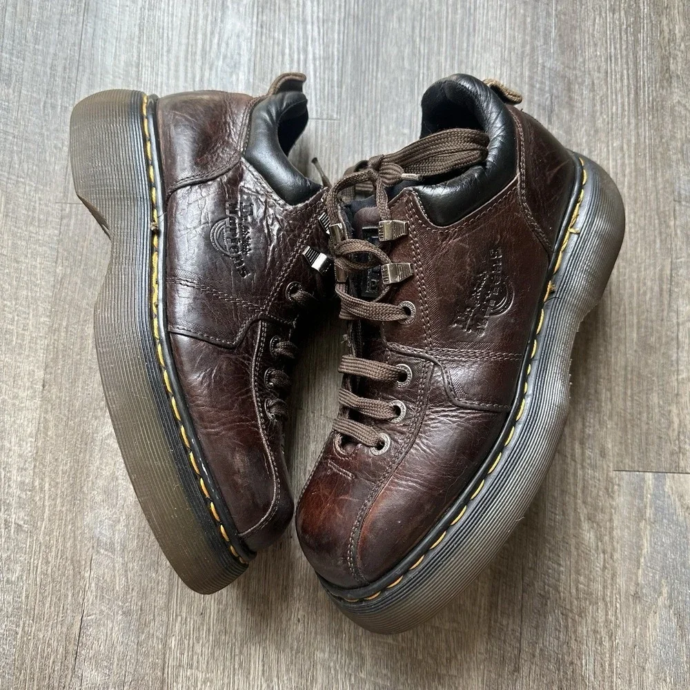 Vintage Dr Martens 8544 Leather Boots Brown US Size 7 90s Made in England Y2K